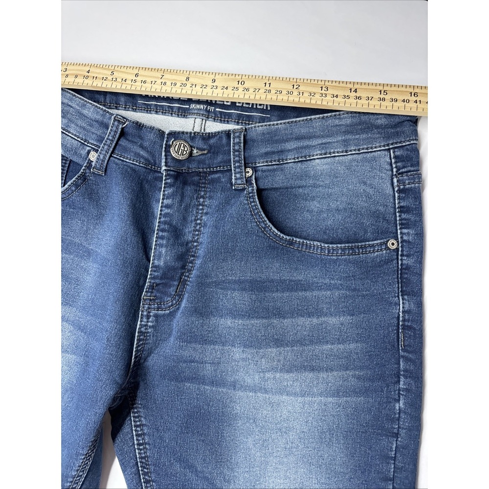 Vintage Genes Black Skinny Fit Mens Jeans 32x30 Blue‎ Denim Stretch - Picture 4 of 11